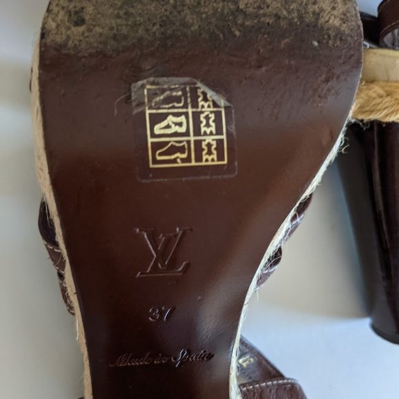 Authentic Louis Vuitton Strap Wedge Platforms - Picture 12 of 12